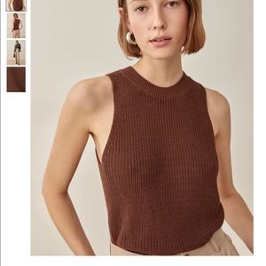 Reformation Brown Knit Tank Top
